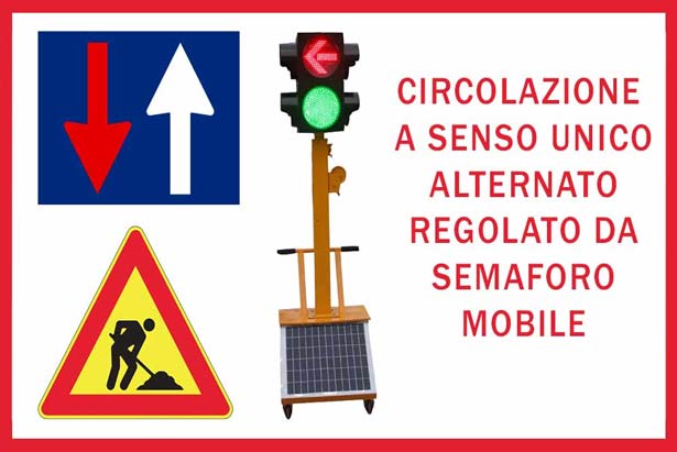 viabilità alternata con semaforo